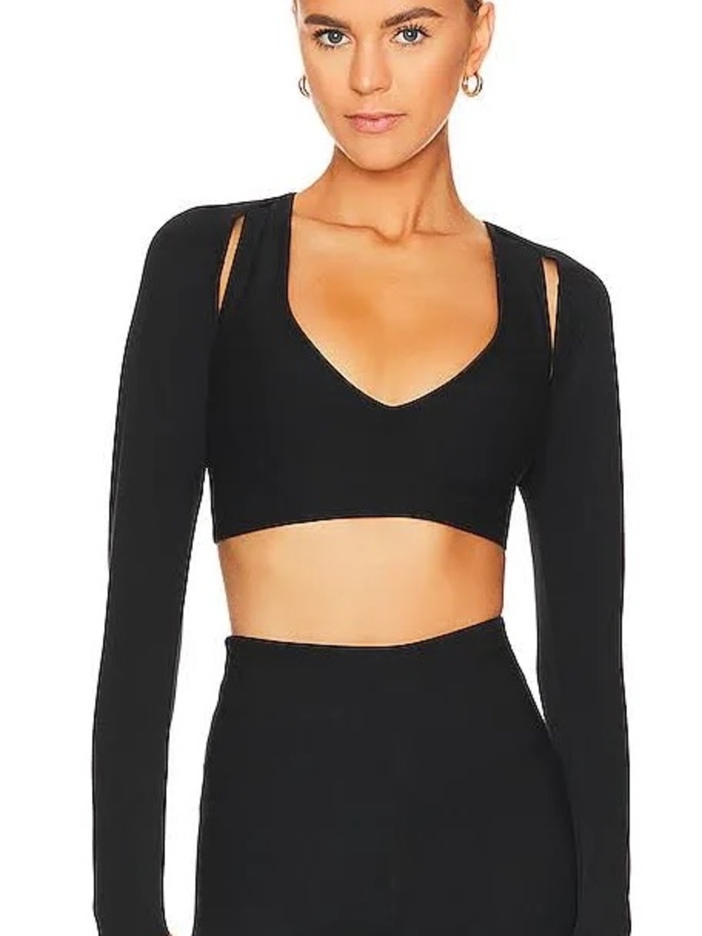 Year of Ours Heather Black Bolero Shrug Top NWT XL